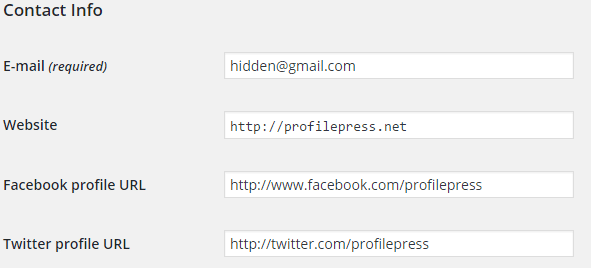 User contact method added to WordPress profile's contact info section